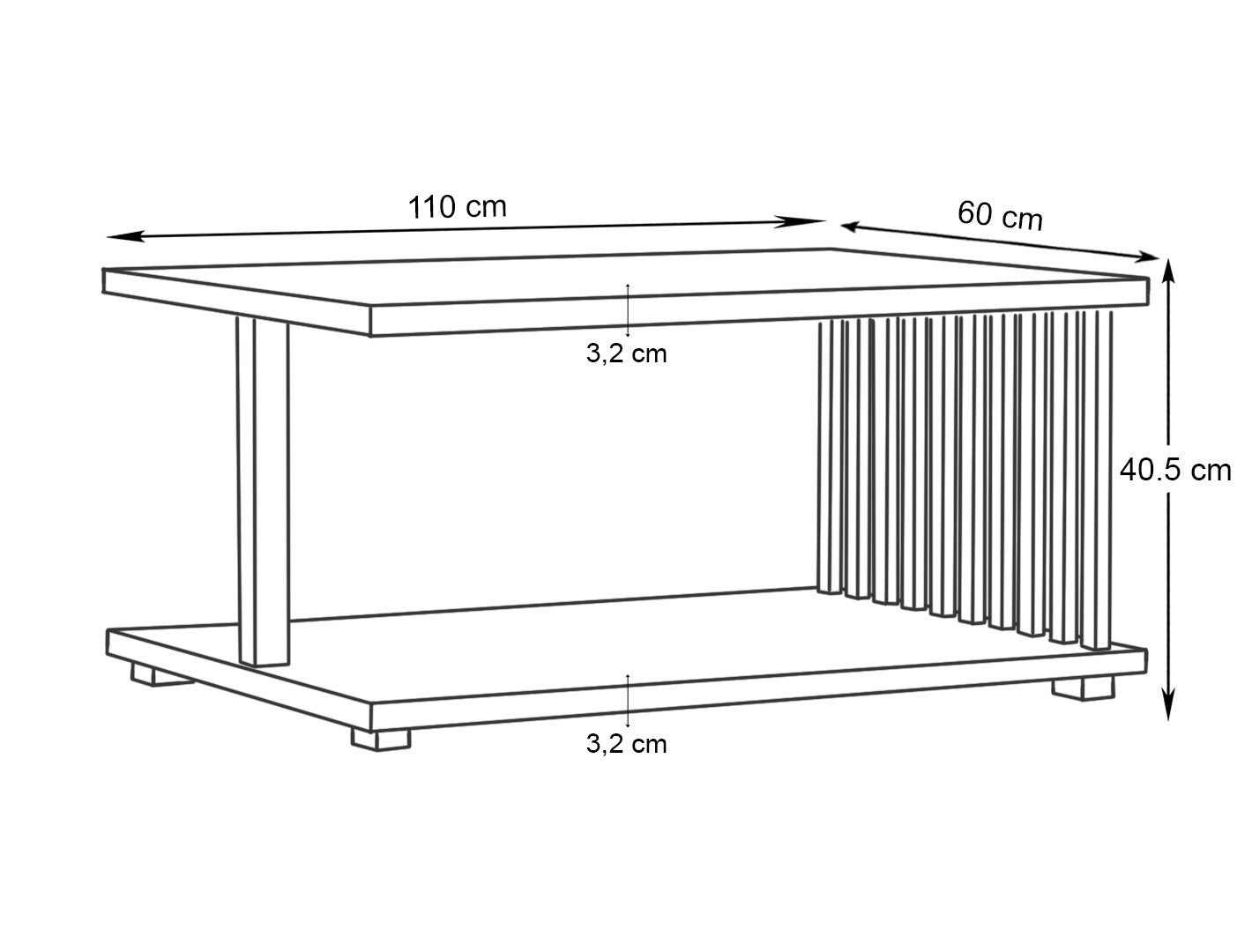 Ława/Stolik Onyx Gold 110x60 czarno złota – elegancki design
