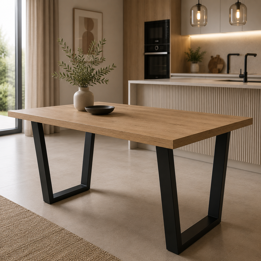 Stół Cezar 185x90 cm Biały / Dąb Lancelot Duży Stół do Jadalni i Salonu
