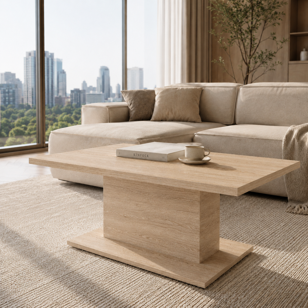 Ława Denver 110x60 cm Dąb Sonoma Nowoczesna Ława do Salonu Stolik Kawowy