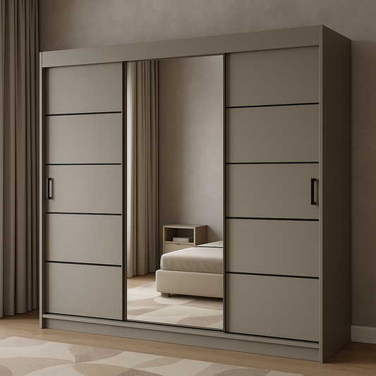 Szafa Przesuwna Garderoba Kaszmir Shadow 180cm do Salonu i Sypialni
