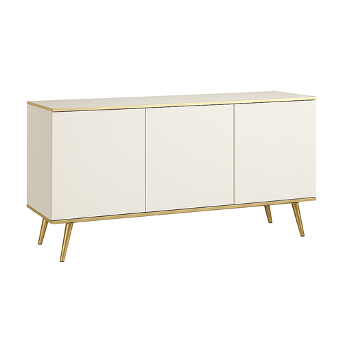 Komoda 150cm trzydrzwiowa Biała Mia – nowoczesna komoda w eleganckim stylu