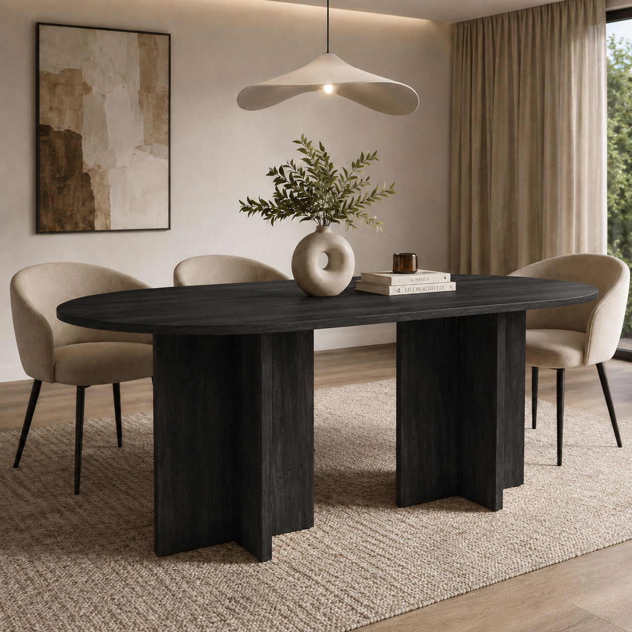 Stół LOEN 204x90 cm Portland Owalny Stół do Jadalni i Salonu