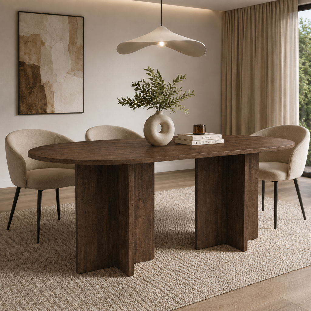 Stół LOEN 204x90 cm Dąb Okapi Owalny Stół do Jadalni i Salonu