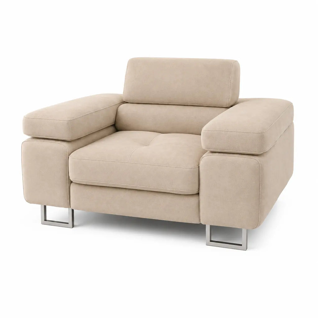 Fotel rozkładany PRIMO – nowoczesny fotel do salonu z regulowanymi zagłówkami Milo Furniture