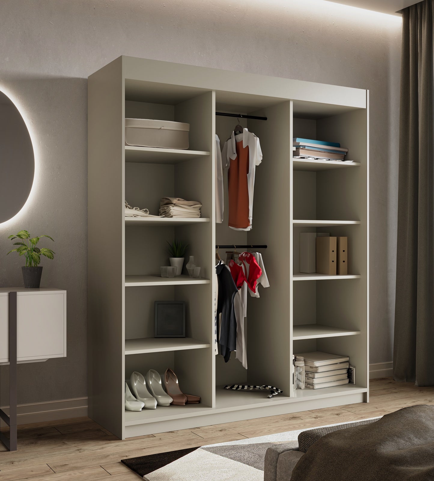 Szafa Przesuwna Garderoba Kaszmir Lux 180cm do Salonu i Sypialni