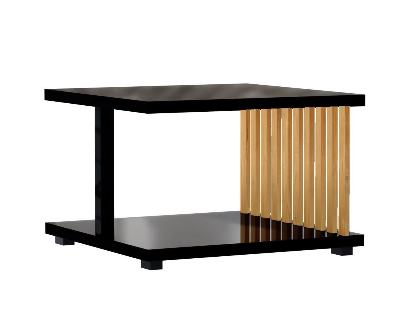 Stolik Kawowy Noctis Aurum Czarny Połysk/Złoto 60x60 - elegancja w najlepszym wydaniu