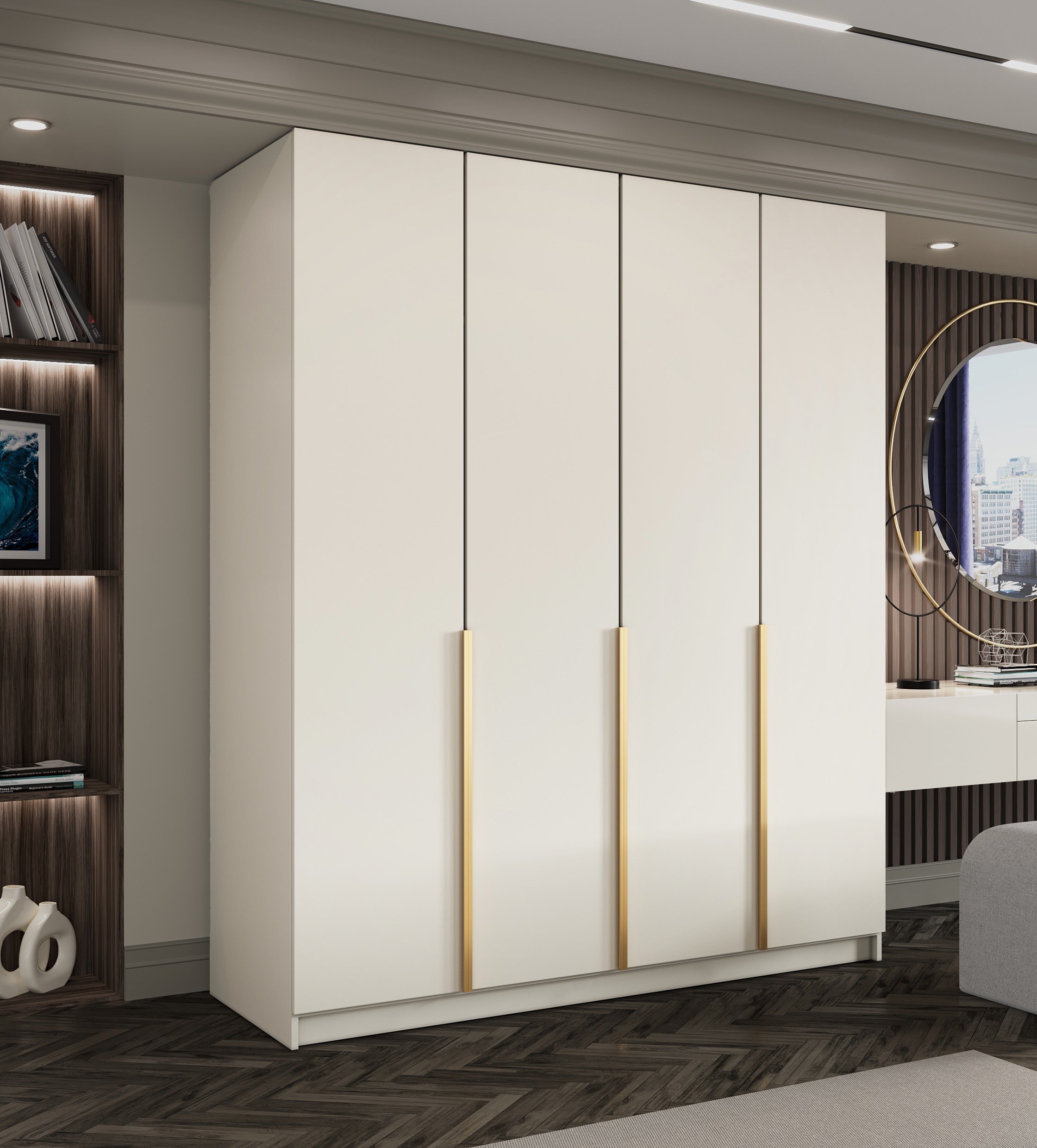 Szafa Uchylna Garderoba Duża Tiza 200cm Biała do Salonu i Sypialni