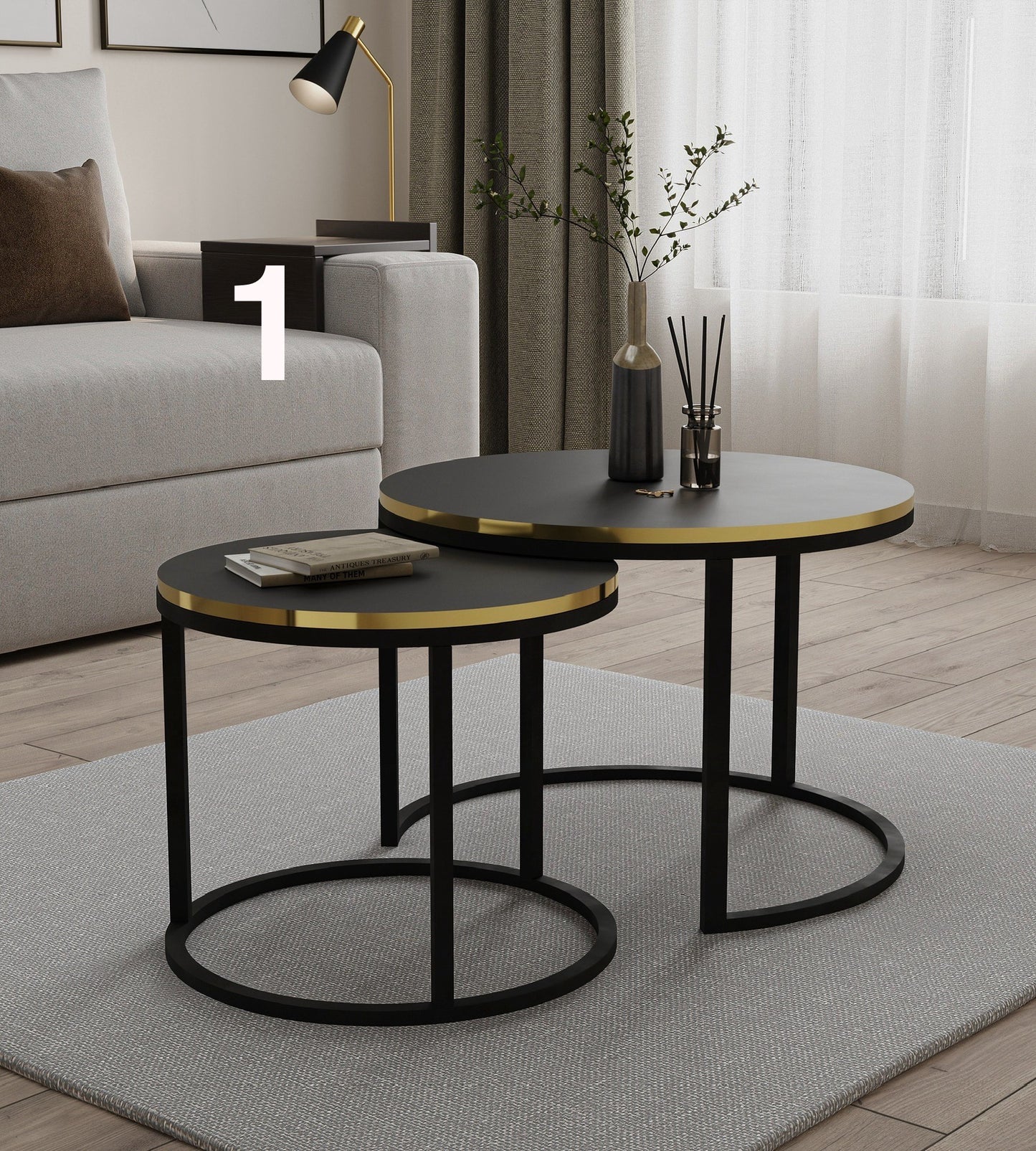 Stolik Kawowy 2/1 Toko czarny stelaż – uniwersalny design w wielu kolorach