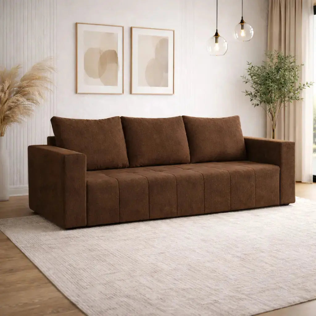 Kanapa TOSO z Funkcją Spania Pojemnik Automat Moss Nowoczesna Milo Furniture