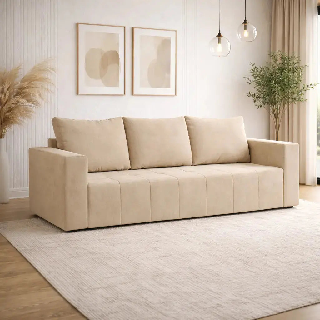 Kanapa TOSO z Funkcją Spania Pojemnik Automat Moss Nowoczesna Milo Furniture