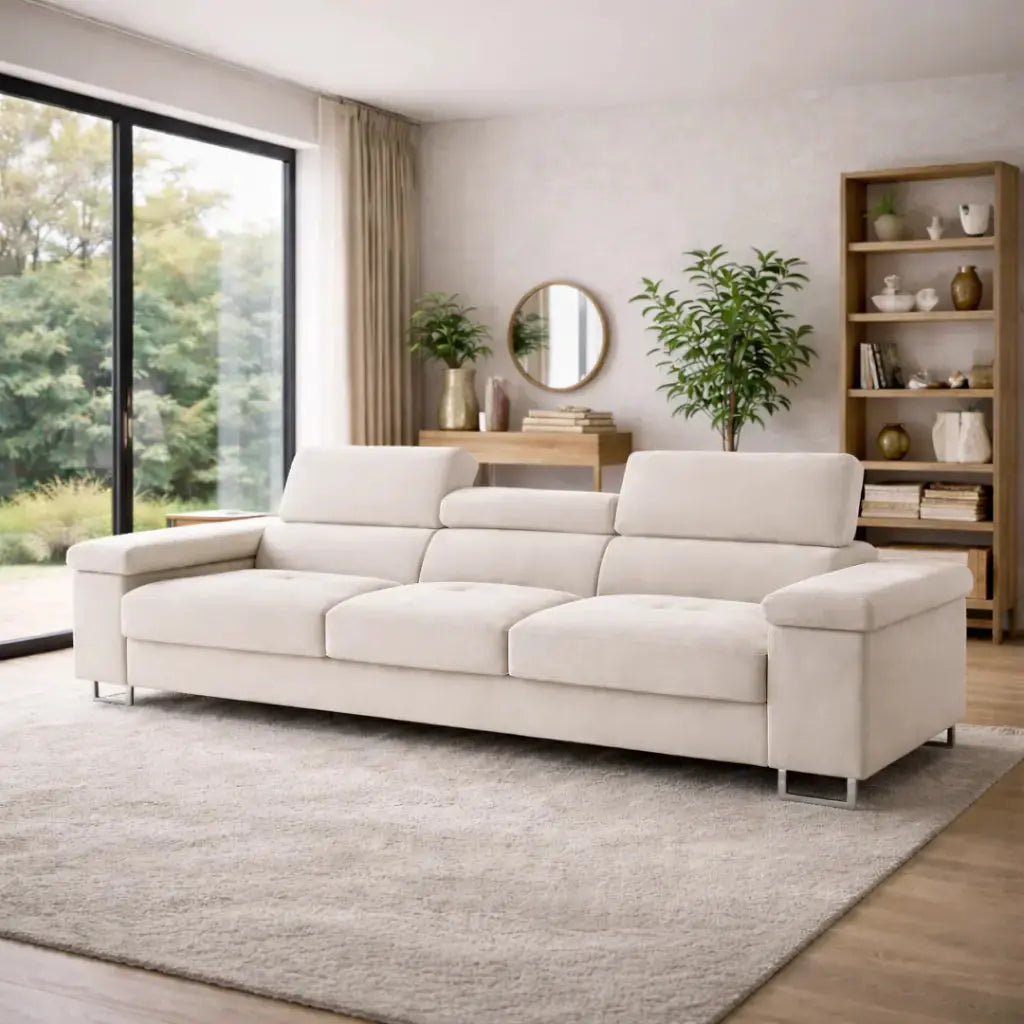 Kanapa LOLI Nowoczesna Funkcja Spania Regulowane Zagłówki Milo Furniture