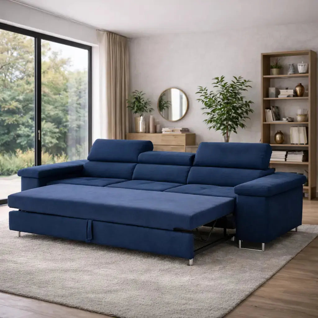 Kanapa LOLI Nowoczesna Funkcja Spania Regulowane Zagłówki Milo Furniture