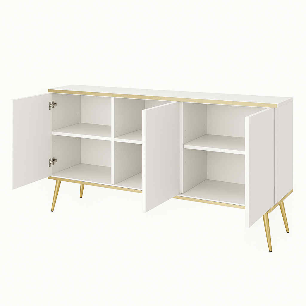 Komoda Biała Nowoczesna 150cm Trzydrzwiowa MIA