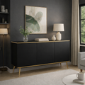 Komoda Czarna Nowoczesna 150cm Trzydrzwiowa MIA