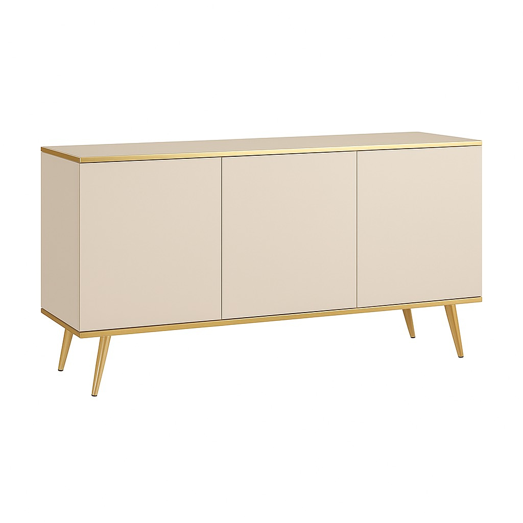 Komoda Kremowa Kaszmir 150cm Trzydrzwiowa MIA