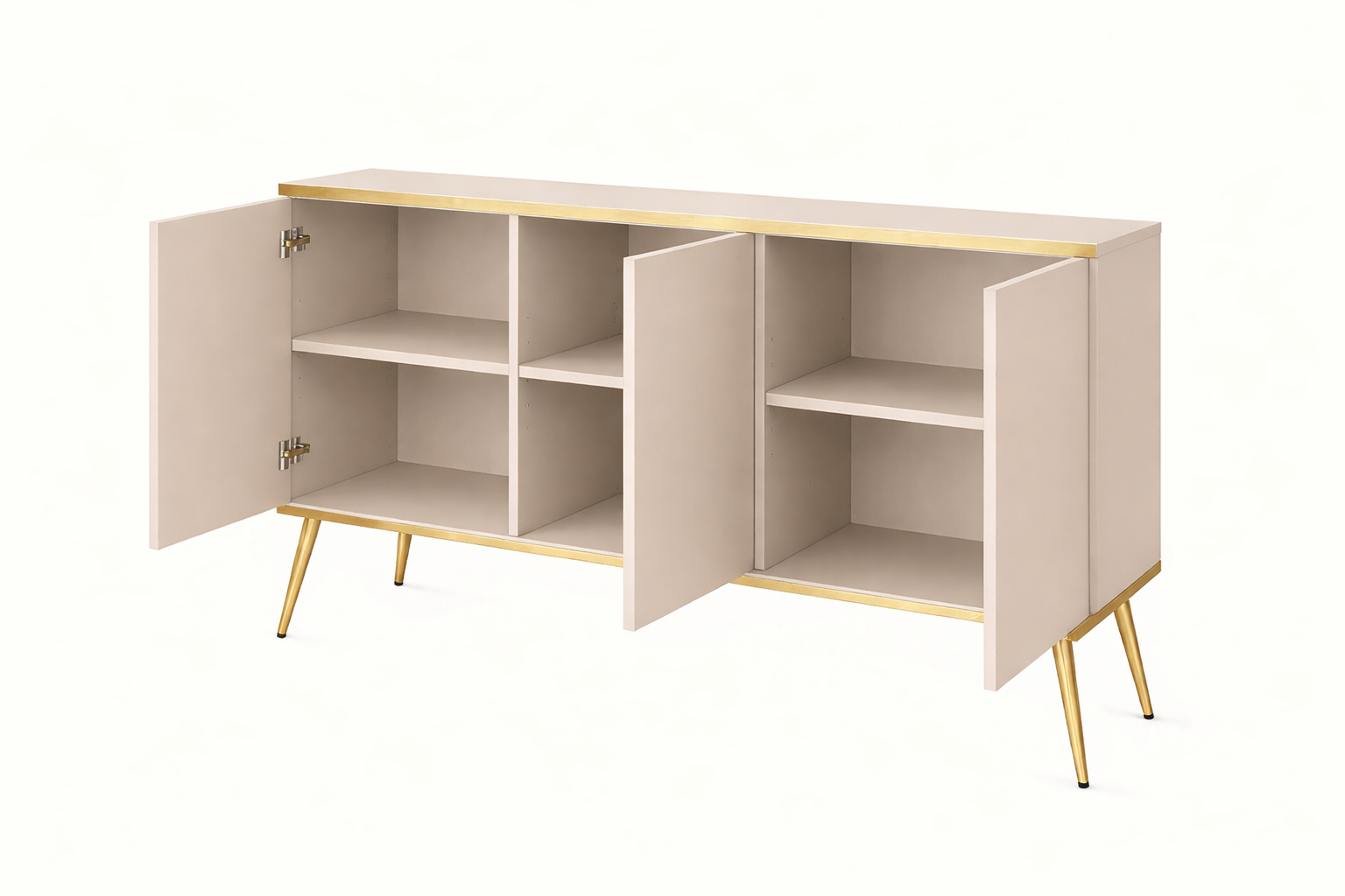 Komoda Kremowa Kaszmir 150cm Trzydrzwiowa MIA