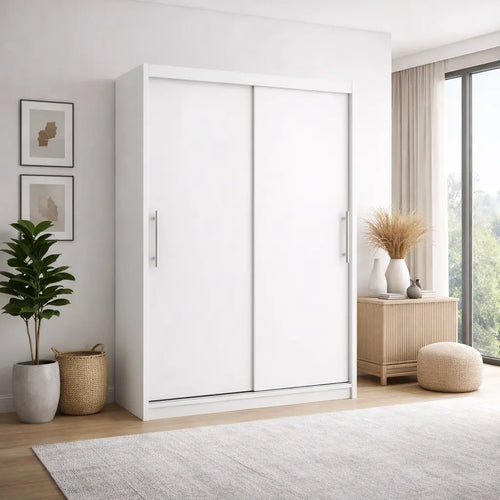 Mała Szafa Przesuwna TIKO1 100/110/120cm Biały Mat/Dąb Sonoma Milo Furniture