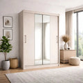 Mała Szafa Przesuwna 100/110120cm Kaszmir z Lustrem TIKO1 – Mała Garderoba Milo Furniture