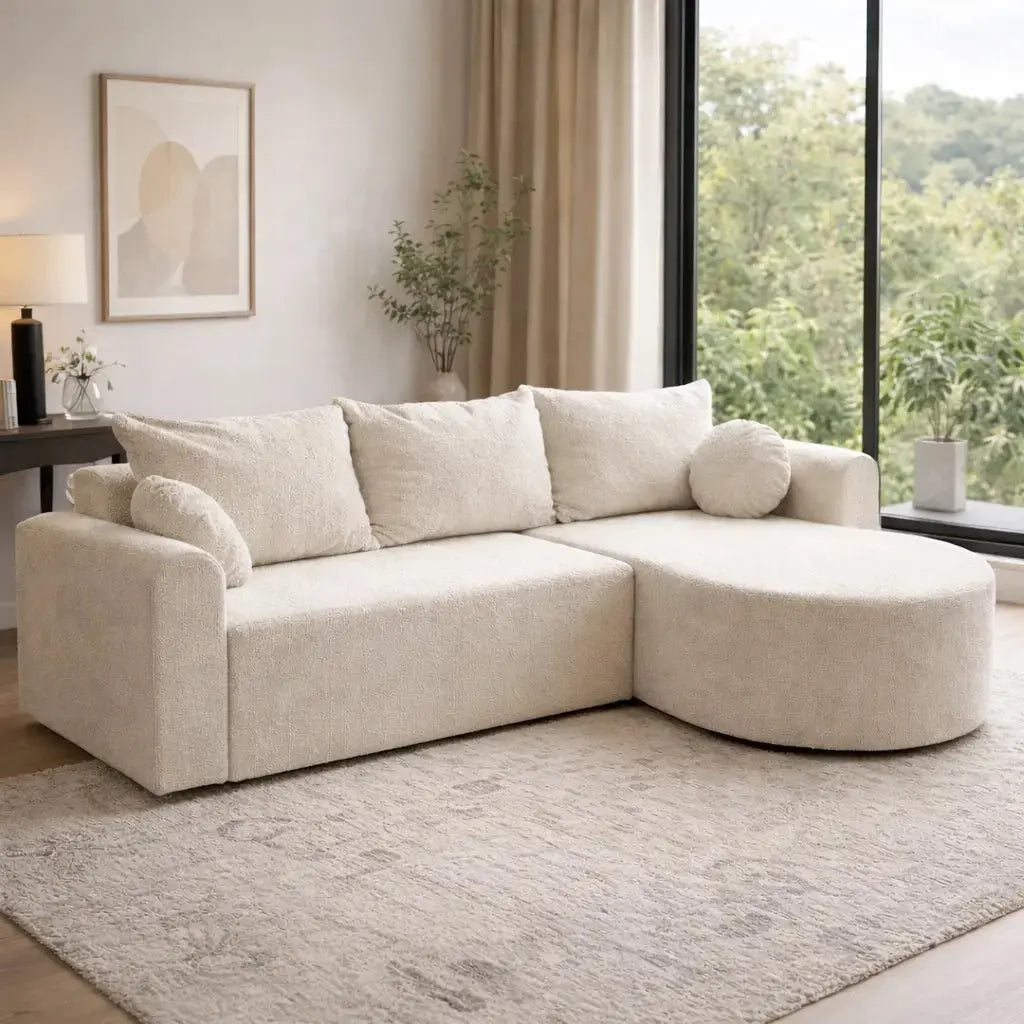 Narożnik HIPO z Funkcją Spania Pojemnik Regulowany Lewy/Prawy Milo Furniture