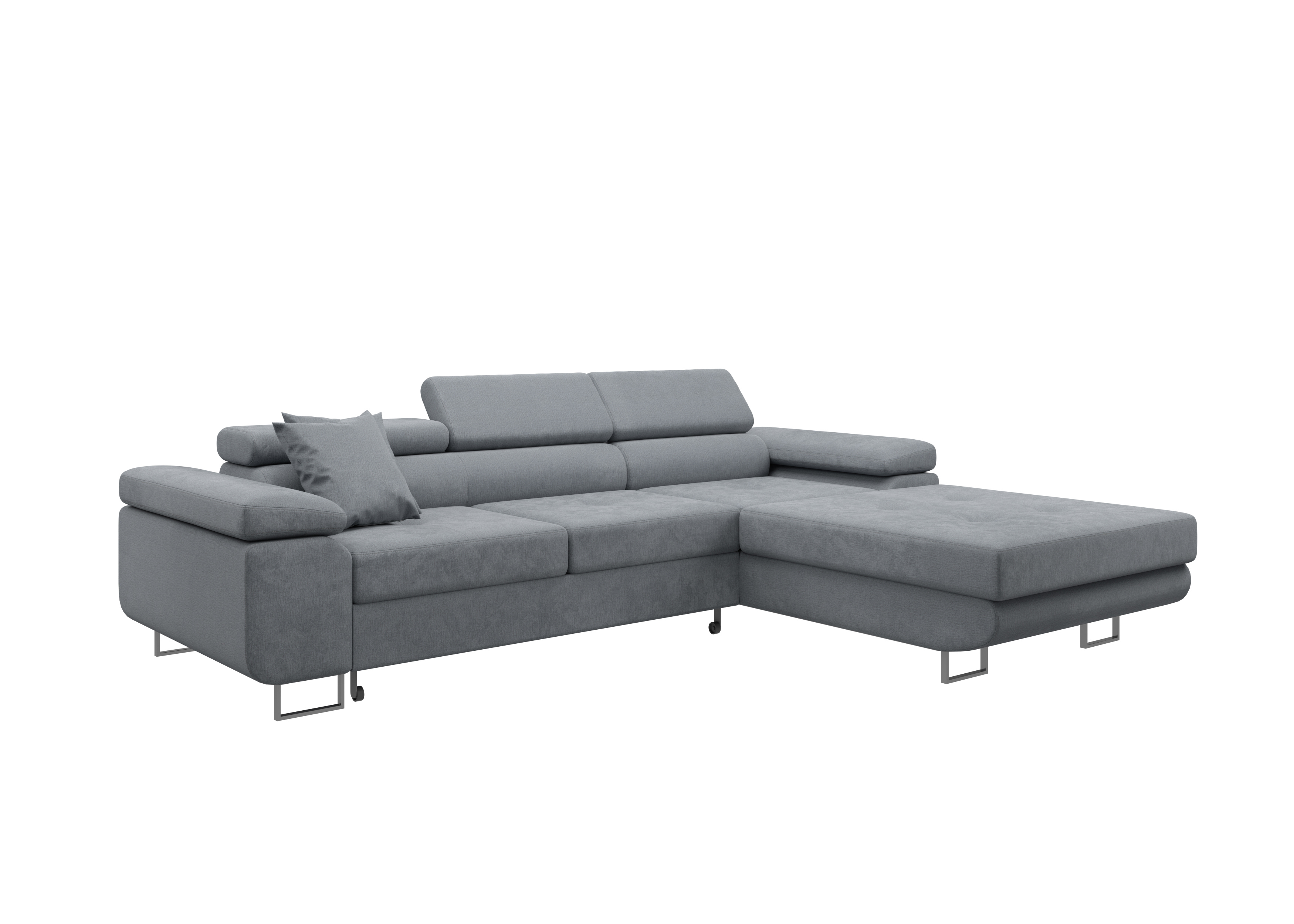 Narożnik z regulowanymi zagłówkami i funkcją spania 275x202cm TASSANO