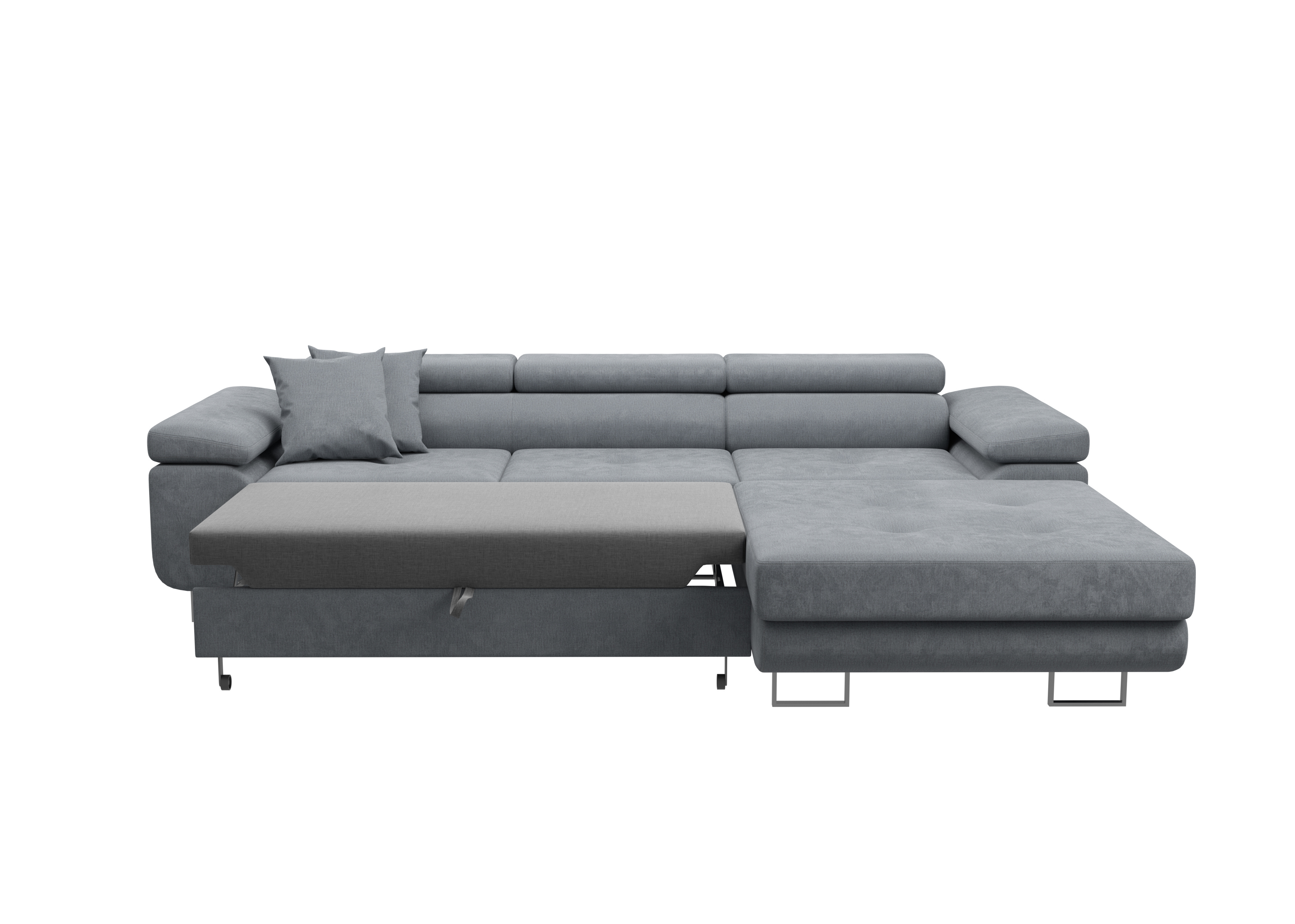 Narożnik z regulowanymi zagłówkami i funkcją spania 275x202cm TASSANO