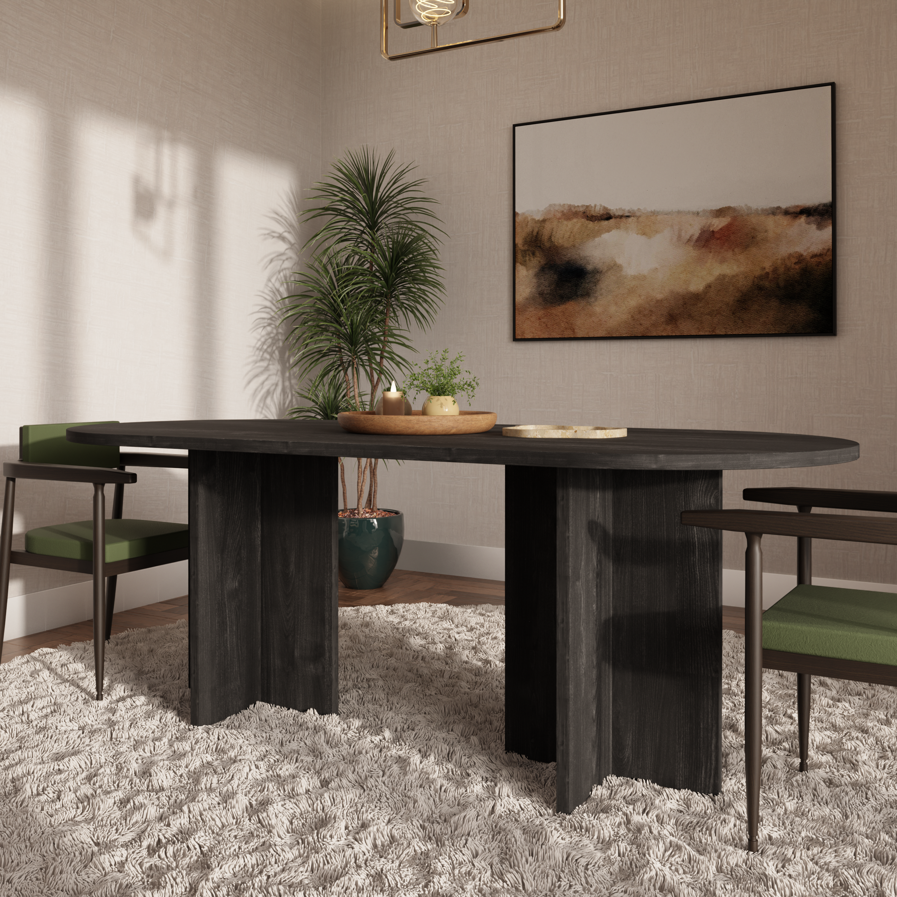 Stół LOEN 204x90 cm Portland Owalny Stół do Jadalni i Salonu