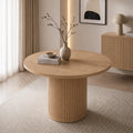 Stół LIMO Okrągły Rozkładany 100-188 cm Dąb Cremona Ryflowana Podstawa Milo Furniture