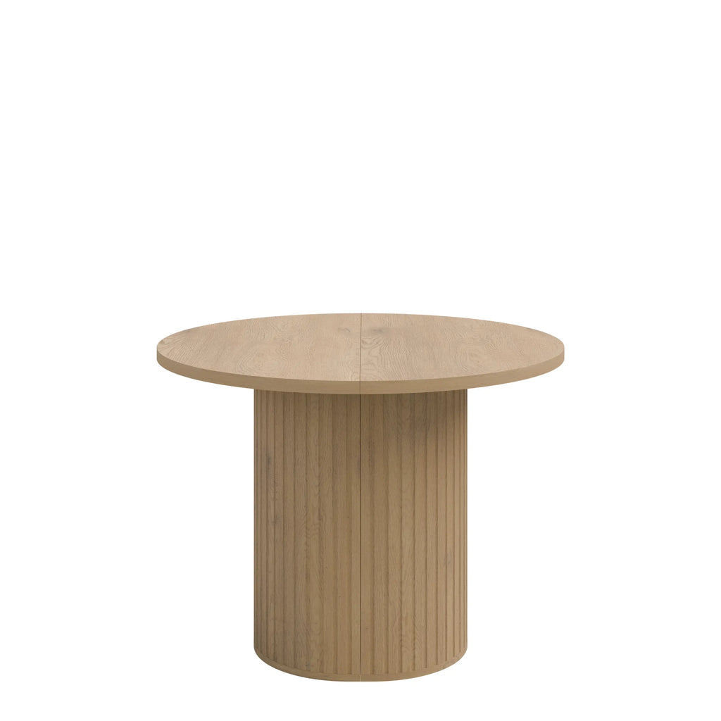 Stół LIMO Okrągły Rozkładany 100-188 cm Dąb Cremona Ryflowana Podstawa Milo Furniture