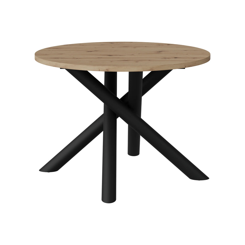 Stół Okrągły OSLO 110cm Dąb Artisan – Nowoczesny Stół dla 4 Osób Milo Furniture