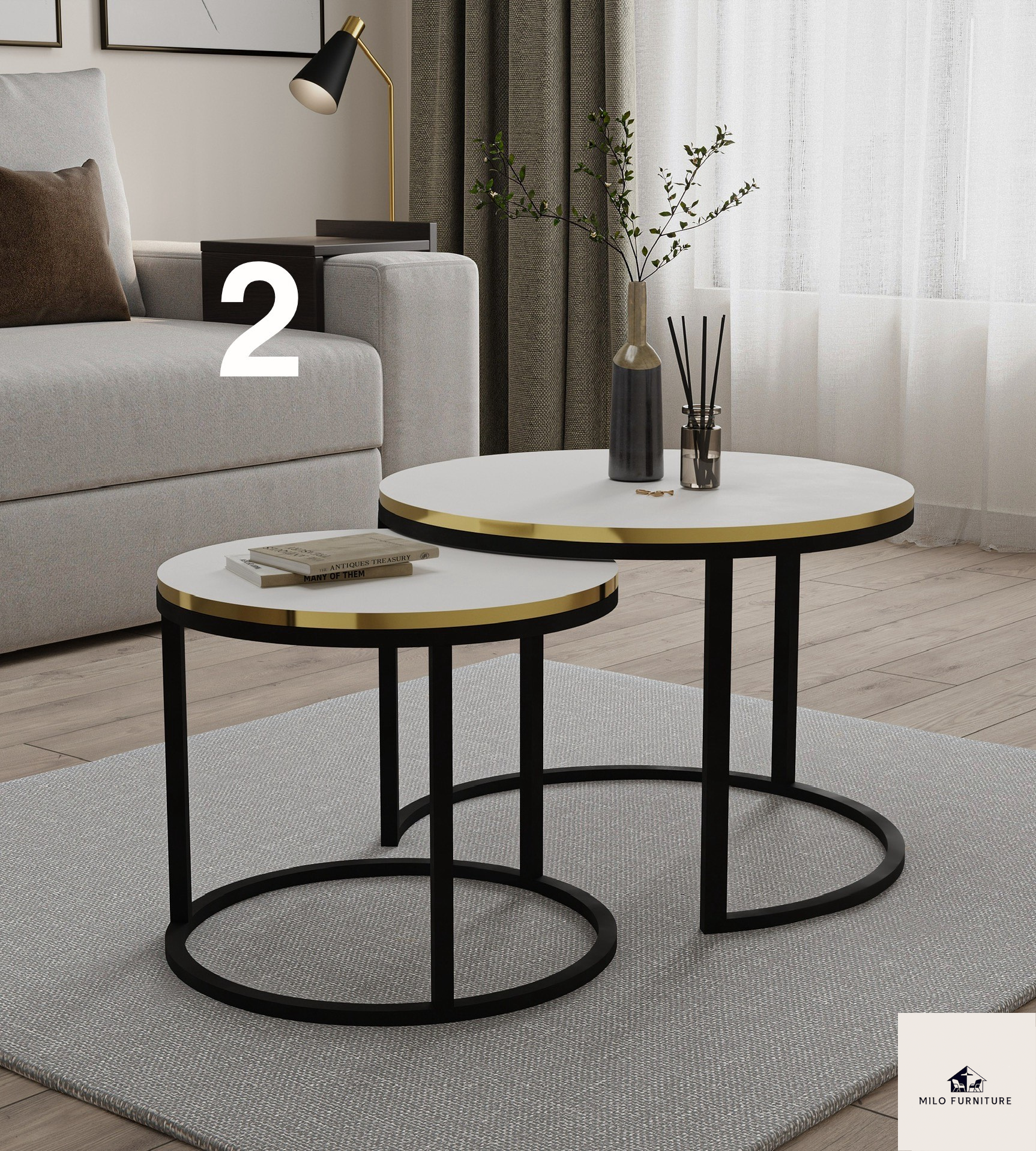 Stolik Kawowy 2/1 Toko czarny stelaż – uniwersalny design w wielu kolorach