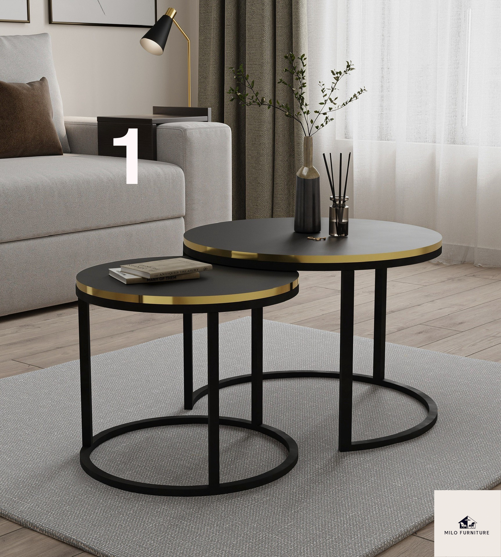 Stolik Kawowy 2/1 Toko czarny stelaż – uniwersalny design w wielu kolorach