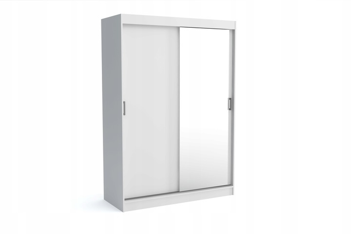 Szafa Przesuwna 150cm z lustrem TIO Biały Mat/Dąb Sonoma