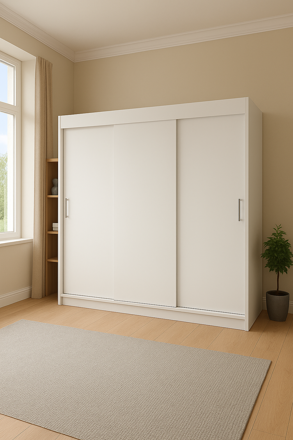 Szafa Przesuwna TIO2 180cm Biały Mat/Dąb Sonoma