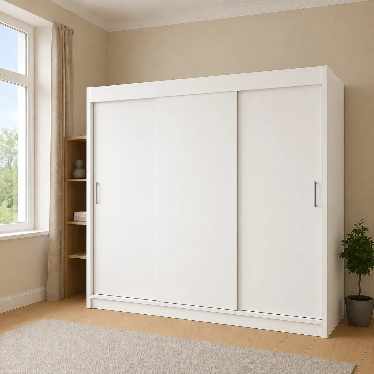Szafa Przesuwna 180cm – Biały Mat / Dąb Sonoma TIO2 Milo Furniture
