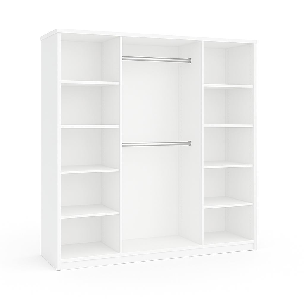 Szafa Przesuwna z lustrem TIO4 180cm Biały Mat/Dąb Sonoma