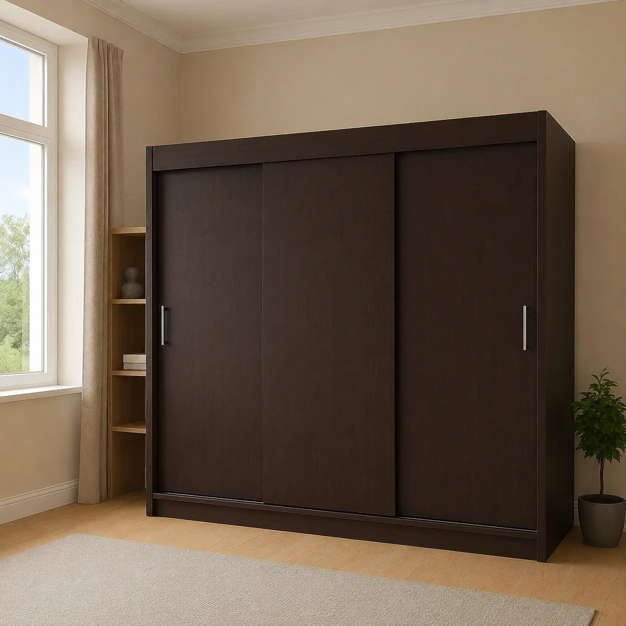 Szafa Przesuwna 180cm – Biały Mat / Dąb Sonoma TIO2 Milo Furniture