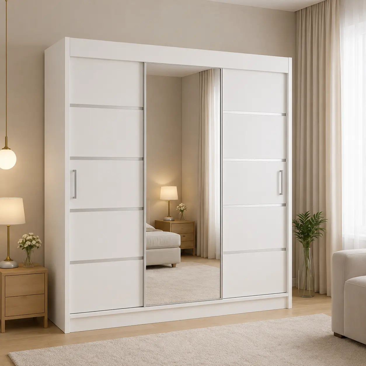 Szafa Przesuwna z Lustrem 180cm TIO3 Milo Furniture