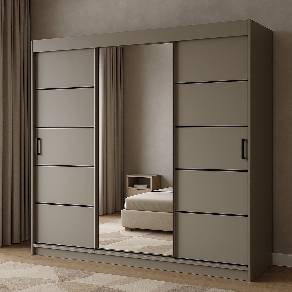 Szafa Przesuwna 180cm Kaszmir SHADOW Czarna