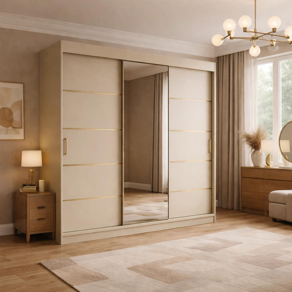 Szafa Przesuwna 180cm Kaszmir LUX Garderoba