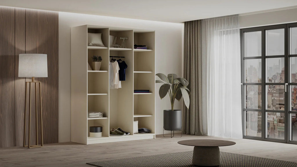 Szafa Uchylna 150cm Kaszmir z Lustrem – Garderoba - Milo Furniture