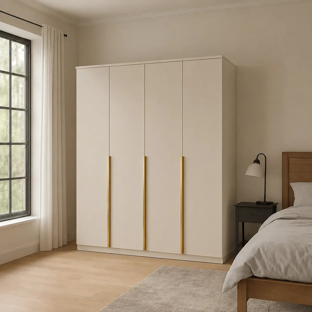 Szafa Uchylna 200cm 4-drzwiowa Kaszmir TIZA – Nowoczesna Garderoba Milo Furniture