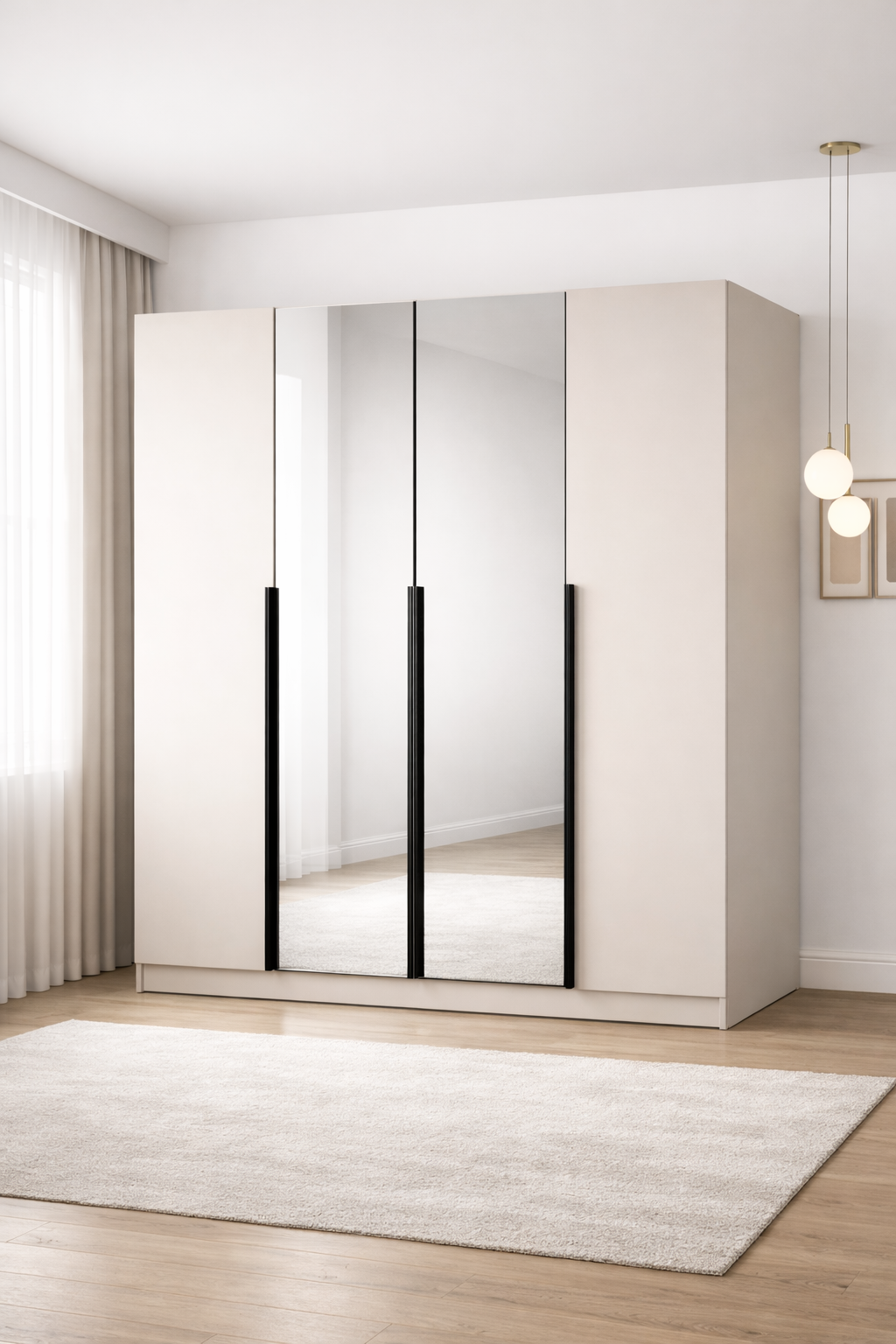 Szafa Uchylna 200 cm Kaszmir z Lustrem TIZA Garderoba