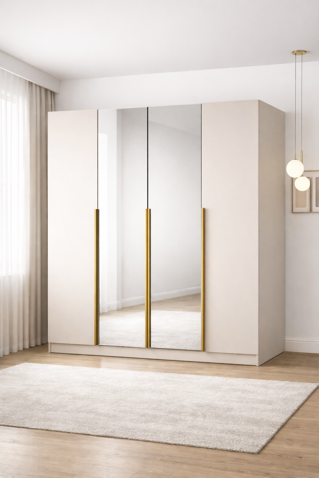 Szafa Uchylna 200 cm Kaszmir z Lustrem TIZA Garderoba