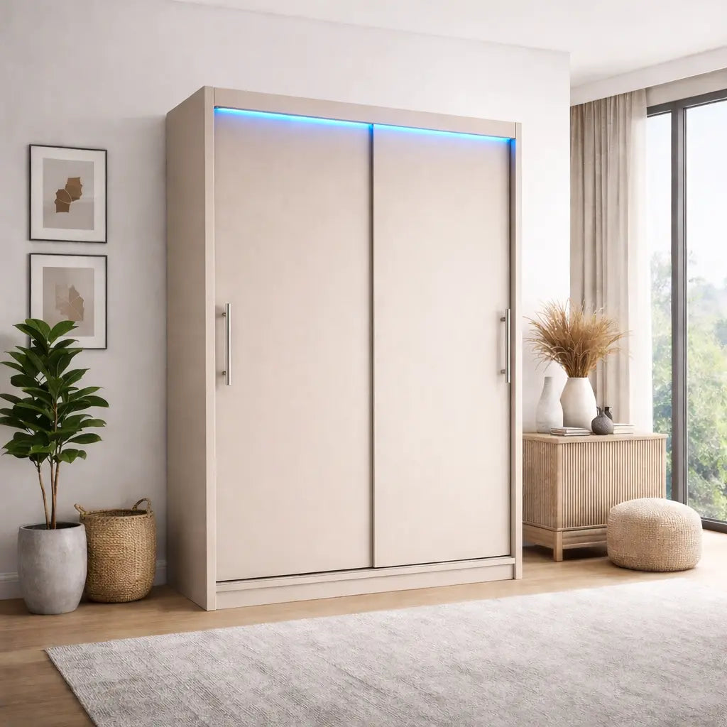 Mała Szafa Przesuwna 100/110120cm Kaszmir TIKO1 – Mała Garderoba Milo Furniture