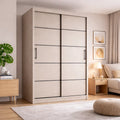 Szafa Przesuwna 100/110/120cm Kaszmir Czarne Listwy Garderoba Milo Furniture