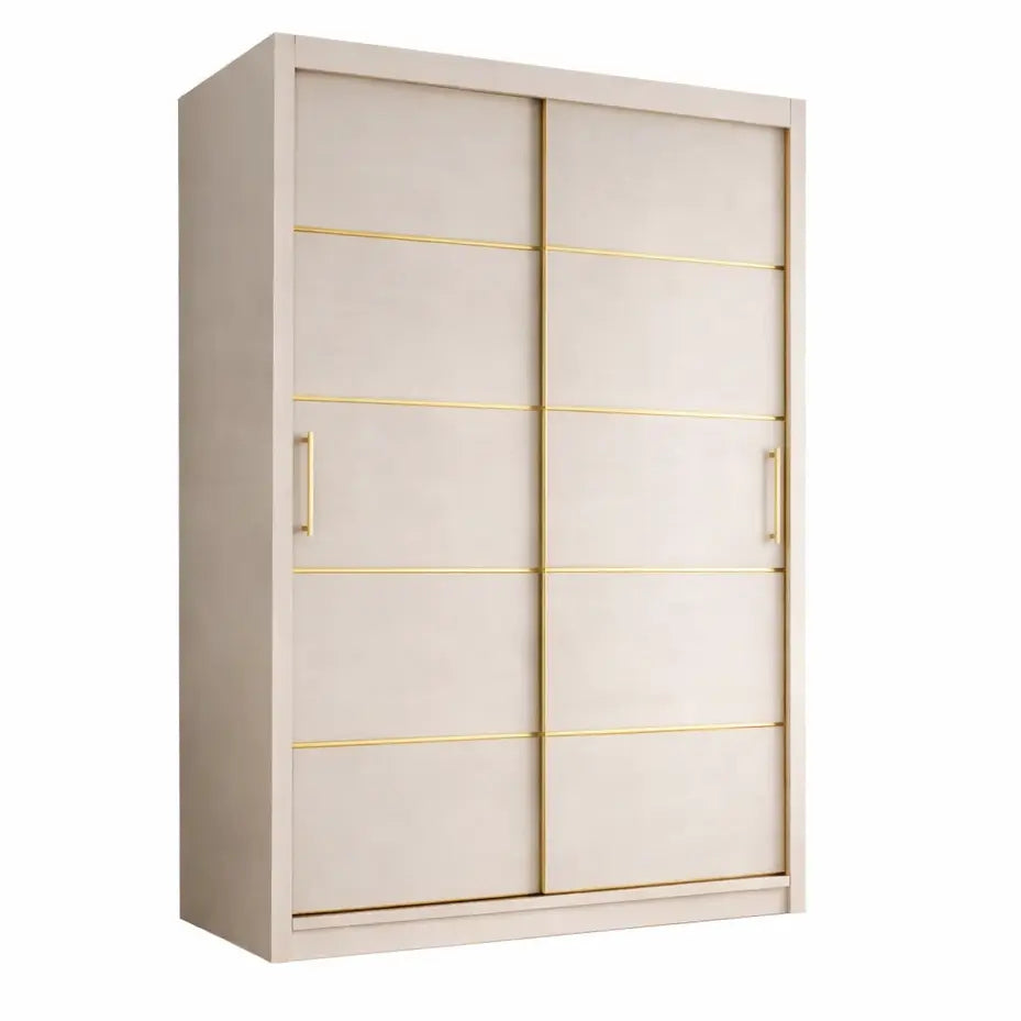 Szafa Przesuwna 100/110/120cm Kaszmir Złote Listwy - Mała Garderoba Milo Furniture