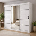 Szafa Przesuwna z Lustrem 180cm Biała Garderoba Milo Furniture