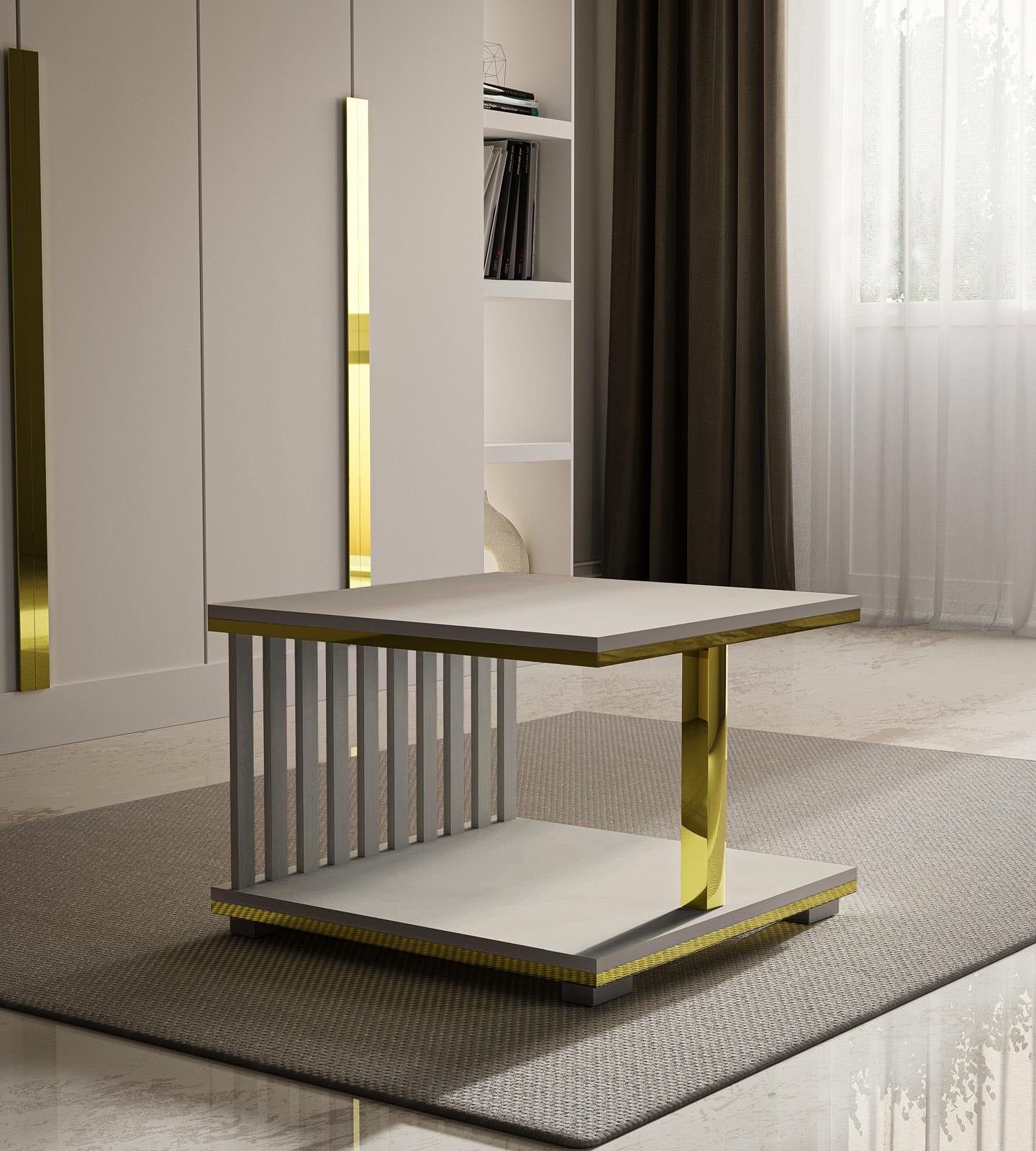 Stolik Kawowy Kaszmir/Złoto 60x60 - elegancja, która się wyróżnia