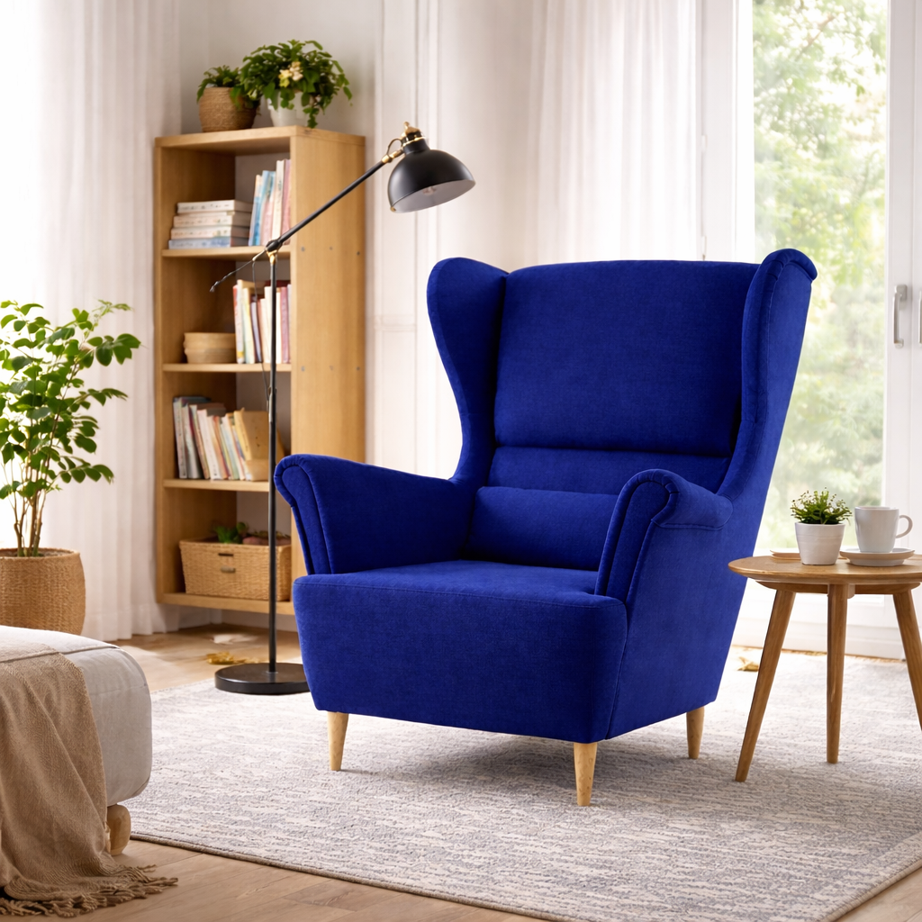 Fotel Uszak NIKO HR40 Premium | Duży Wybór Tkanin | Podnóżek