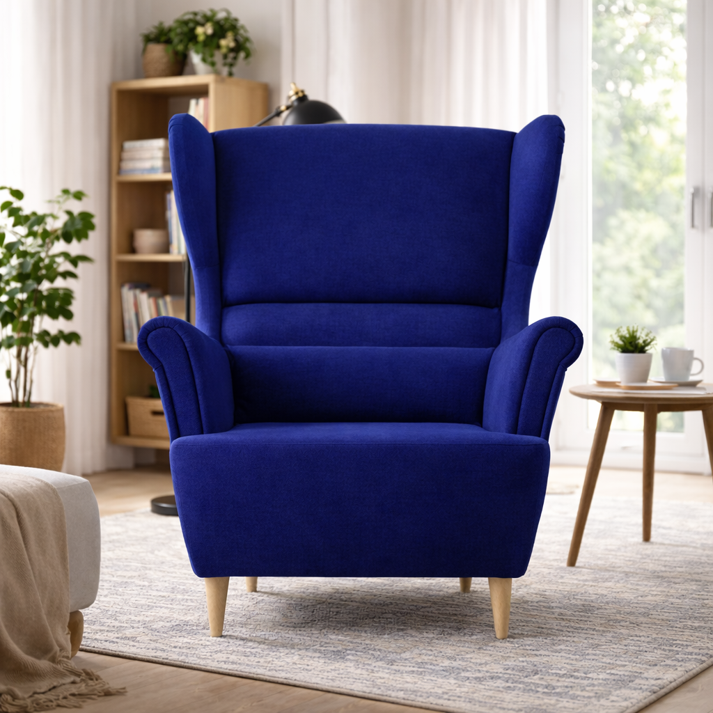 Fotel Uszak NIKO HR40 Premium | Duży Wybór Tkanin | Podnóżek